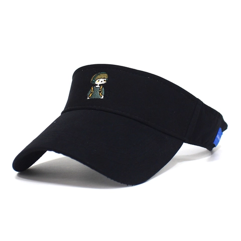 Summer Cotton Sun Visor Hat For Women Men Adjustable Outdoor Sports Breathable Sunshade Cap Cartoon Embroidery Cute Topless Hat