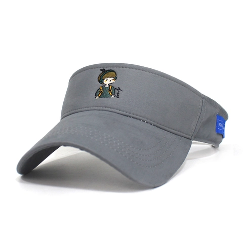 Summer Cotton Sun Visor Hat For Women Men Adjustable Outdoor Sports Breathable Sunshade Cap Cartoon Embroidery Cute Topless Hat
