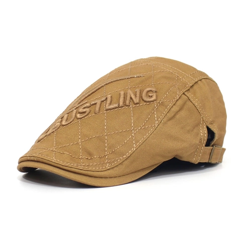 BUSTLING Buchstaben Stickerei Baskenmütze Für Damen Herren Baumwolle Gestepptes Diamant Ivy Cap Vintage Lässig Flat Cap
