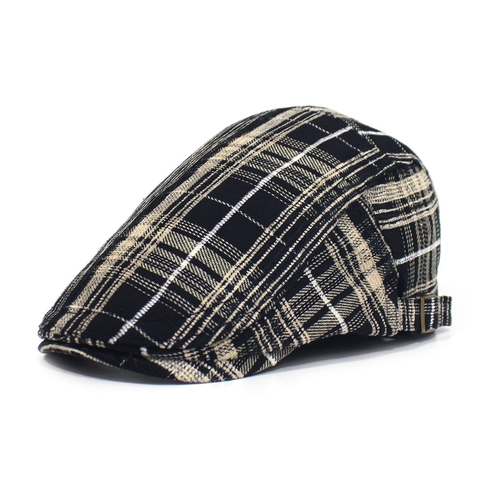 Coppola Vintage Britannica a Quadri in Cotone Regolabile Berretto Newsboy per Uomo Donna Casual Accessori Protezione Solare Outdoor
