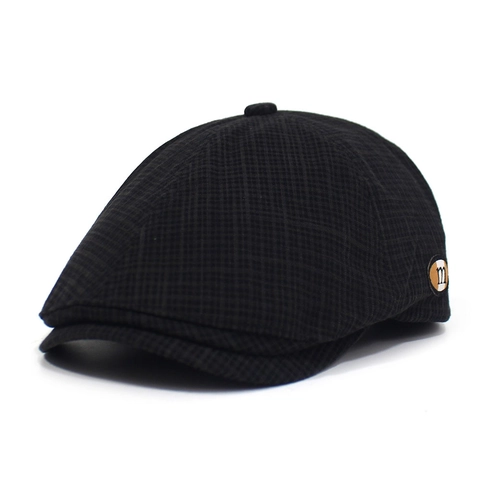 Vintage Plaid Newsboy Cap For Men Women Adjustable Cotton Flat Cap British Style Ivy Hat Casual Outdoor Grid Pattern Hat