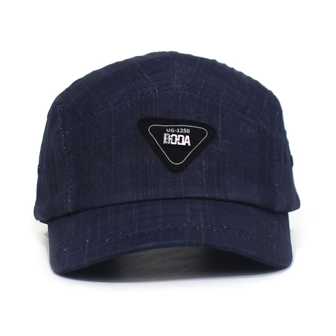 Cotton Grid Pattern Adjustable Camp Cap For Men Women With Metal Triangle Tag Outdoor Sunshade Sport Baseball Hat Vintage Fashion Accessory