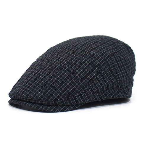 Gorra Boina de Cuadros Estilo Británico Vintage Para Hombre Mujer Mezcla de Algodón Transpirable Gorra Plana Ajustable