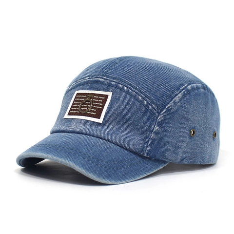 Unisex Πλυμένο Denim Καπέλο Μπέιζμπολ 5 Πλαισίων Ρυθμιζόμενο Camper Hat Με Διακόσμηση Μεταλλικού Δακτυλίου Μόδα Βαμβακερό Προστασία από τον Ήλιο