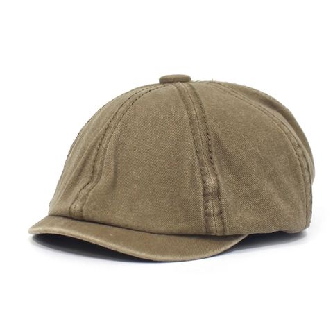 Boina Octogonal de Algodón Lavado Vintage Para Hombres Mujeres Ajustable Retro Británico Pintor Gorra de Vendedor de Periódicos Casual Color Sólido Sombrero de Sol al Aire Libre