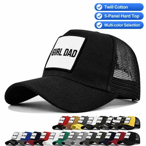 Girl Dad Bestickte Trucker Kappe Mesh Rücken Verstellbare Baseball Kappe Für Damen Herren Atmungsaktiv Sonnenschutz Gebogene Krempe Casual Outdoor Sport Hut