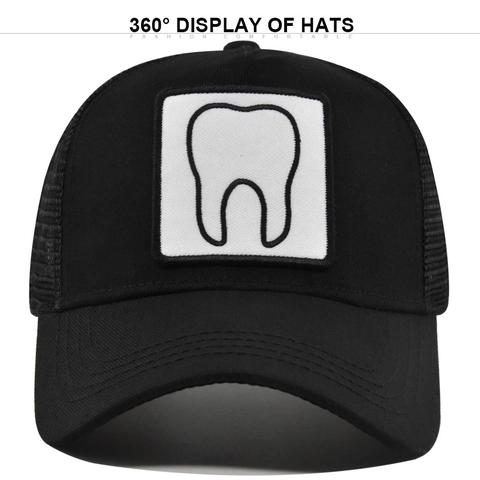 Unisex Καπέλο Trucker με Δίχτυ και Κέντημα Δοντιού Αναπνεύσιμο Ρυθμιζόμενο Baseball Cap Καλοκαιρινό Αντηλιακό Snapback Μόδα