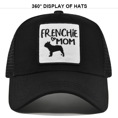 Casquette Trucker Frenchie Mom Bouledogue Français Pour Femmes Hommes Respirant Maille Casquette De Baseball Coton Patch Ajustable Extérieur Chapeau Soleil