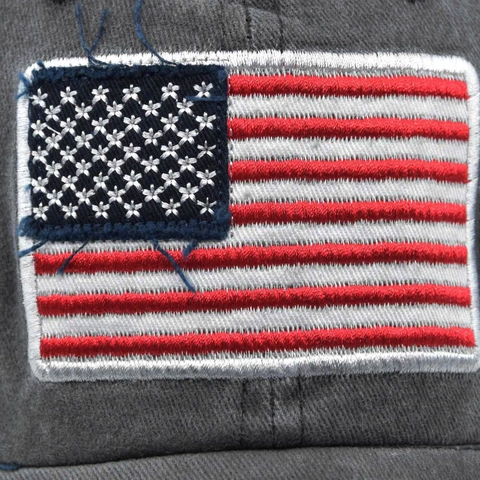 Gorra de Béisbol de Algodón Lavado Con Bordado de Bandera Americana Retro Distressed Letra USA Sombrero de Sol Ajustable Dad Hat
