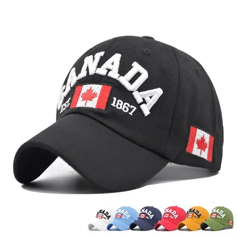 Berretto da Baseball con Ricamo Foglia di Acero Canada Unisex Cotone Regolabile Cappello Parasole Esterno per Uomo Donna Regalo Vintage