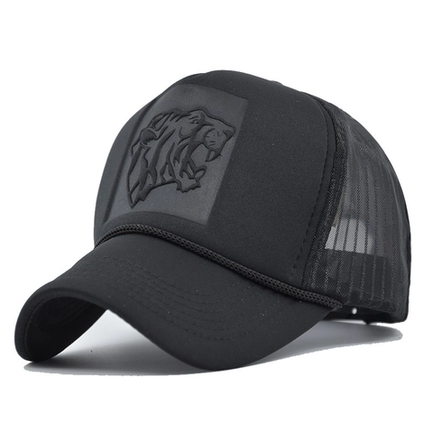 Heren Mode Trucker Hat Gaas Ademende Baseballpet 3D Reliëf Tijgerkop S Letter Snapback Verstelbaar Outdoor Zonnehoed
