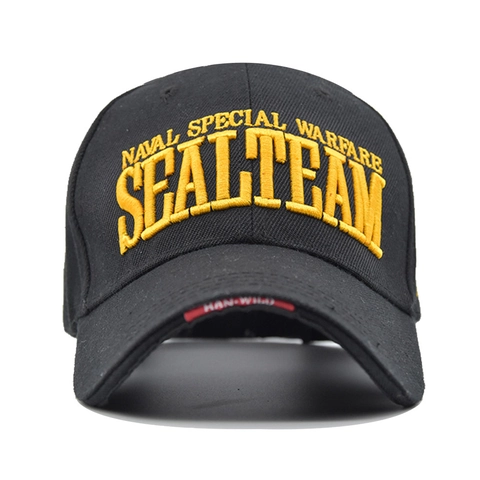 Gorra de Béisbol Táctica de Algodón Naval Special Warfare Seal Team Bordado 3D Ajustable Sombrero de Sol Militar