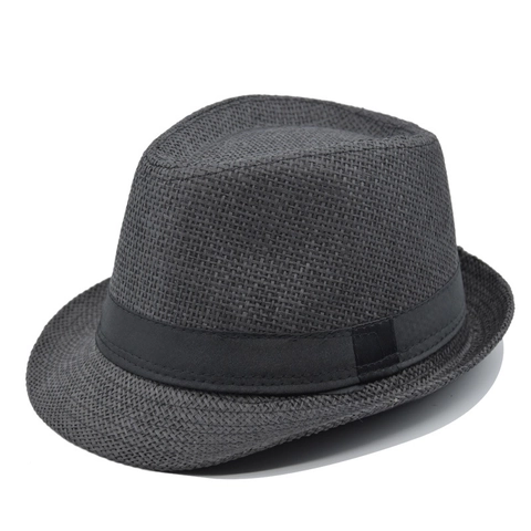 Unisex Paper Straw Fedora Hat Summer Beach Sun Hat Breathable Jazz Cap With Black Ribbon Men Women Casual Travel Accessory