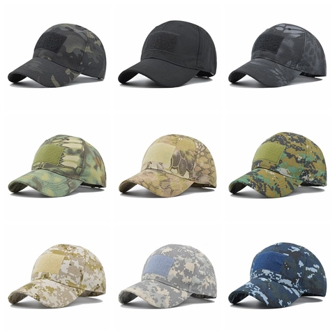 Casquette de Baseball Tactique Camouflage Hommes Femmes Coton Ripstop Chapeau de Soleil Sport Extérieur Avec Zone de Patch Auto-agrippante