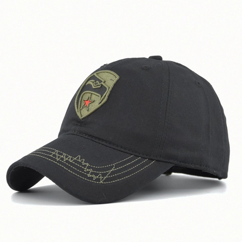 Casquette de Baseball Camouflage Militaire pour Hommes Étoile Brodée Tactique Coton Toile Pare-soleil Réglable Casquette de Sport
