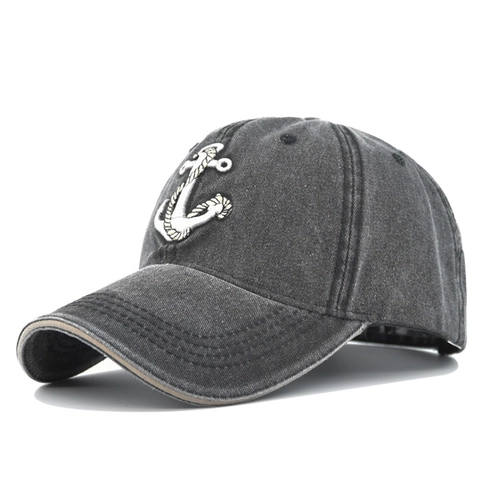 Klassische Baseballkappe Aus Gewaschener Baumwolle Mit Anker Stickerei Verstellbare Retrokappe Für Damen Und Herren Lässig Outdoor