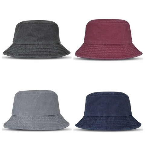 Cappello a Secchiello in Cotone Lavato Unisex Retro Usurato Tinta Unita Parasole Cappello da Pesca per Uomo Donna All'aperto Casual Estivo