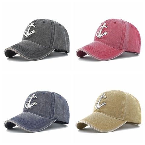 Klassische Baseballkappe Aus Gewaschener Baumwolle Mit Anker Stickerei Verstellbare Retrokappe Für Damen Und Herren Lässig Outdoor