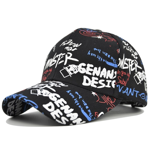 Cappello da Baseball con Stampa Graffiti Streetwear 100% Cotone Regolabile Hip Hop Snapback per Uomo Donna Casual Protezione Solare