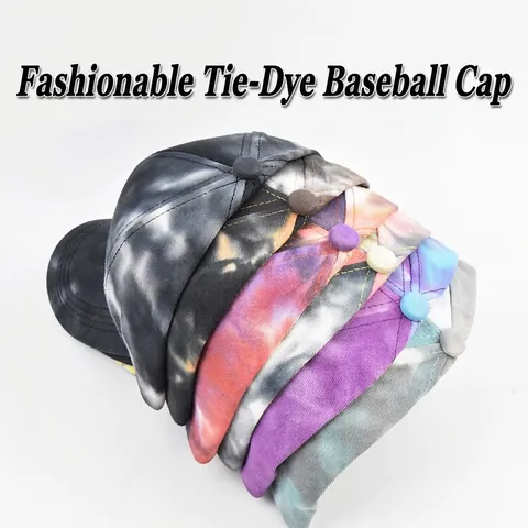 Gorra de Béisbol de Algodón Tie-Dye Lavado Vintage Patrón de Mármol Ajustable Ala Curva Sombrero de Sol para Viajes al Aire Libre Hombres Mujeres