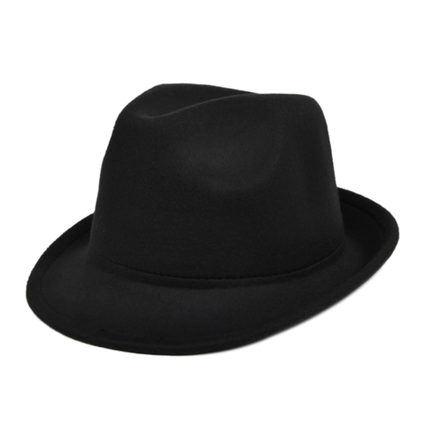 Vintage Woolen Felt Fedora Hat Wide Brim Jazz Cap For Men Women Solid Color British Style Classic Formal Party Dress Hat