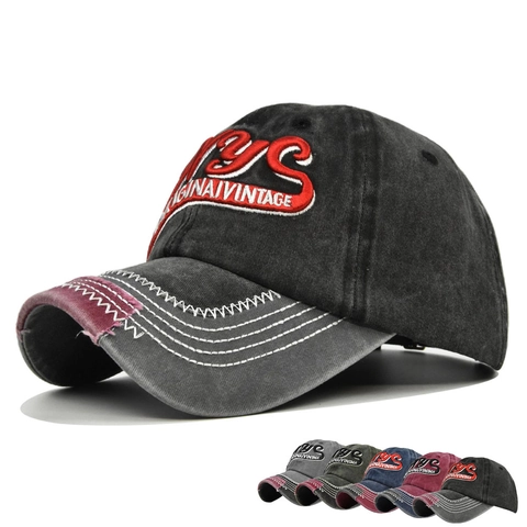 Berretto da Baseball in Cotone Lavato con Ricamo NYC Vintage Distressed Regolabile Cappello da Sole Retro Uomo Donna Casual