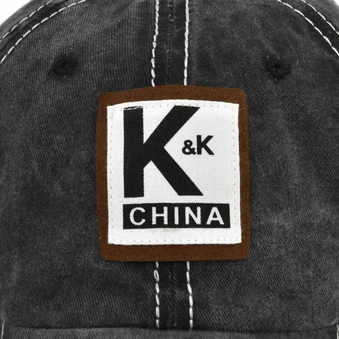 Vintage Distressed Washed Cotton Baseballkappe Für Damen Herren K&K China Patch Verstellbar Entenzunge Sonnenhut Casual Outdoor
