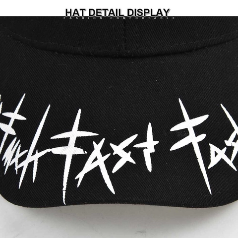 Berretto da Baseball Graffiti di Strada Con Cinturino Lungo con Stampa Warning Cotone Stella Hip Hop Cappello Regolabile Unisex