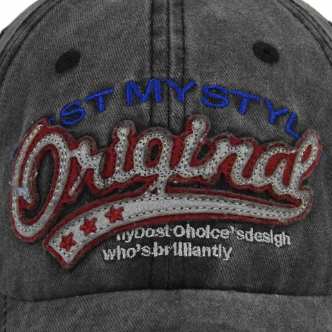Berretto da Baseball in Cotone Lavato Vintage Effetto Usurato Ricamato Lettera Originale Cappello da Sole Regolabile Retro Streetwear Casual