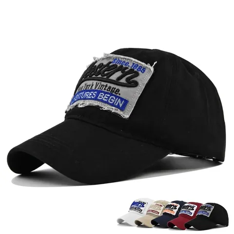 Gorra de Béisbol de Algodón Vintage Con Bordado de Patchwork Para Hombre Mujer Gorra de Sol Retro Desgastada Ajustable Casual