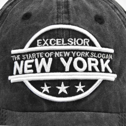 Berretto da Baseball in Cotone Lavato Vintage Ricamo New York Regolabile Cappello da Sole per Uomo Donna Casual Streetwear