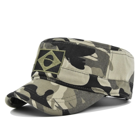 Berretto Militare Mimetico del Brasile per Uomo Donna in Cotone Con Toppa Bandiera del Brasile Ricamata Cappello Tattico Esterno Protezione Solare