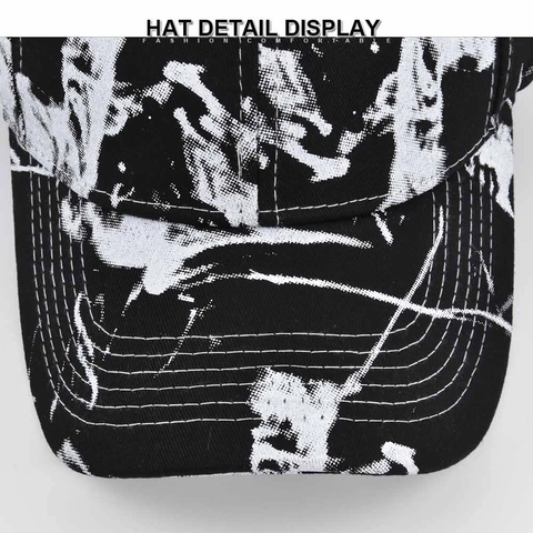 Unisex Tie Dye Graffiti Baseball Cap Adjustable Cotton Printed Hip Hop Sunshade Hat For Men Women Outdoor Casual Streetwear
