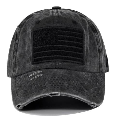 Berretto da Baseball Vintage in Cotone Lavato Ricamo Bandiera USA Distressed Regolabile Tattico Cappello da Sole per Uomo Donna Outdoor