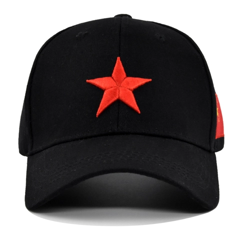 Cappello da Baseball Unisex in Cotone Con Ricamo Stella Rossa e Toppa Bandiera Protezione Solare Sport All'aperto Regolabile