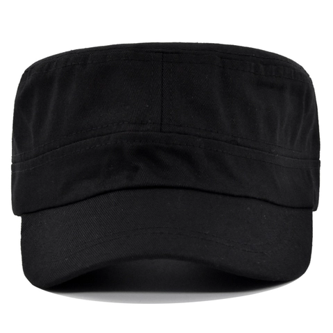 Adjustable Cotton Flat Top Cadet Cap Military Hat Solid Color Camouflage Sunshade Baseball Cap For Men Women Outdoor Daily