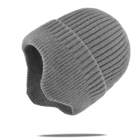 Women Ponytail Knit Beanie Hat With Ear Protection Winter Warm Soft Acrylic Ribbed Beanie For Outdoor Casual Wear