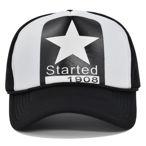 Retro Star Mesh Trucker Hat Αναπνεύσιμο Καπέλο Baseball Started 1908 Hip Hop Streetwear Ηλιοπροστασία Ρυθμιζόμενο Unisex