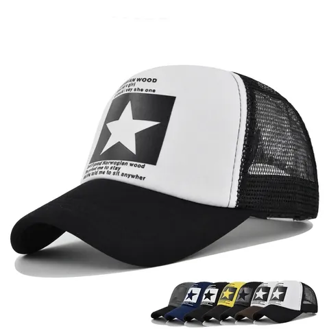 Cappello Trucker Vintage Stella Pentagramma Rete Traspirante Berretto Baseball Streetwear Hip Hop Cappello Sole Uomo Donna