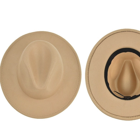 Vintage Wollen Vilt Fedora Hoed Met Gouden Metalen Ketting Brede Platte Rand Jazz Hoed Voor Dames Heren Feest Accessoire