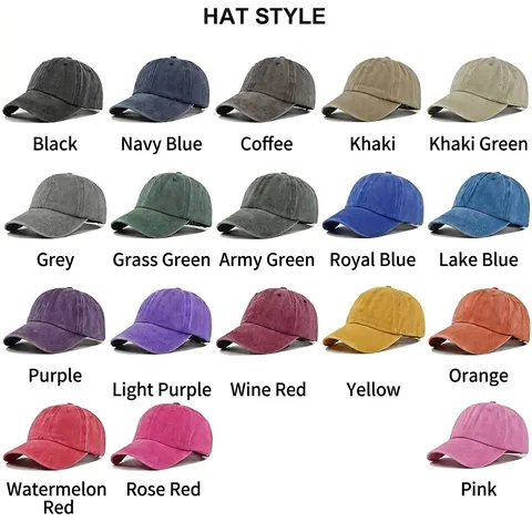Berretto da Baseball in Cotone Lavato Vintage per Uomo Donna Regolabile Tinta Unita Distressed Dad Hat Retro Cappello da Sole Outdoor