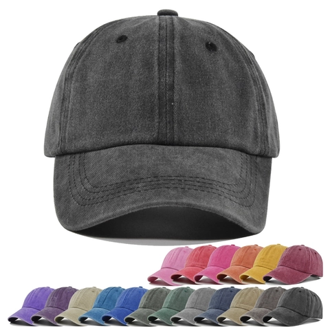 Gorra de Béisbol de Algodón Lavado Para Hombres Mujeres Color Sólido Distressed Vintage Dad Hat Gorra Ajustable con Visera Solar Accesorios para Deportes al Aire Libre