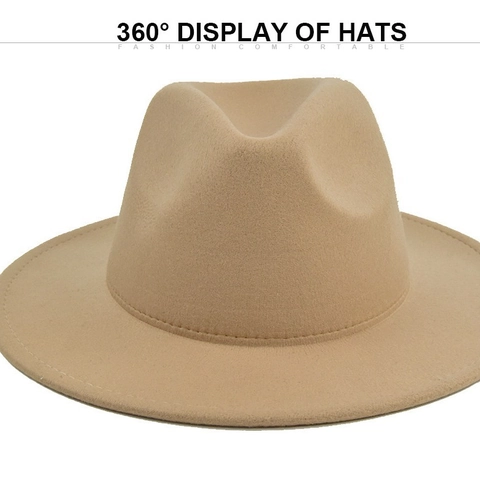 Mode Wollen Fedora Hoed Met Zilveren Cubaanse Schakel Platte Rand Jazzhoed Voor Heren Vrouwen Feest Winter Herfst Warme Muts