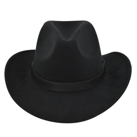 Western Cowboyhoed Brede Rand Wollen Vilt Jazz Fedora Hoed Met Leren Band Voor Heren Dames Outdoor Dagelijkse Mode Accessoires