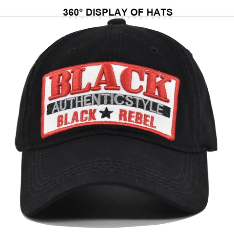 Baumwolle Baseballkappe Für Damen Herren Buchstaben Stickerei Aufnäher Authentic Style Rebel Verstellbar Mode Outdoor Sonnenhut