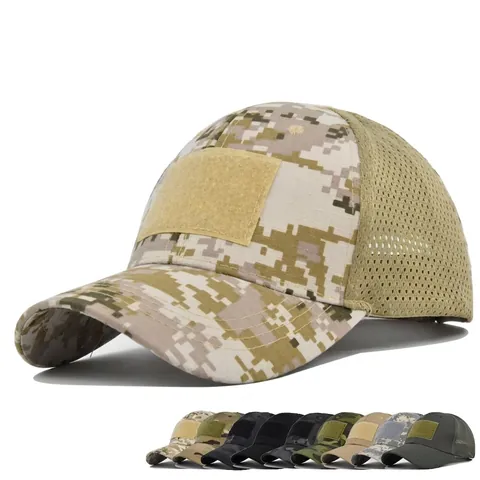 Tactische Honkbalpet Ademend Mesh Zonnehoed Outdoor Camouflage Militaire Stijl Met Verstelbaar Klittenband Voor Heren Dames