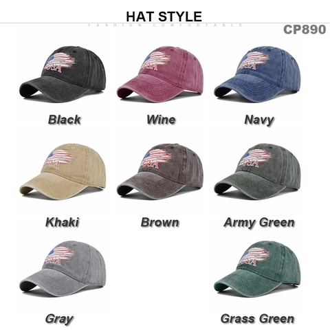 Berretto da Baseball in Cotone Lavato Vintage per Uomo Donna Stampa Bandiera USA Distressed Regolabile Retro Dad Hat Protezione Solare Outdoor