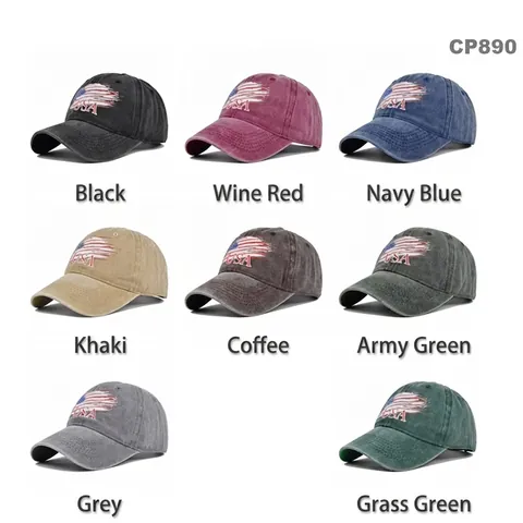 Distressed Gewaschene Baumwolle Baseballkappe USA Flagge Druck Vintage Sonnenhut Verstellbare Retro Amerikanische Dad Hat