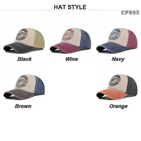 Vintage Washed Cotton Baseball Cap Distressed Retro Motorcycle New York Printed Sun Hat For Men Women Adjustable Trucker Hat