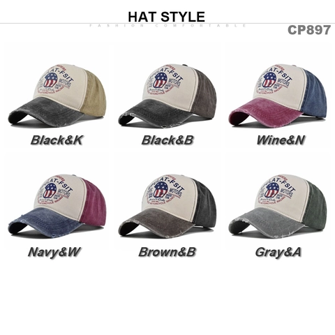 Vintage Distressed Cotton Baseball Cap For Men Women American Retro Motorcycle Graffiti Printed Ripped Spliced Adjustable Trucker Hat